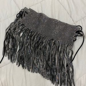 Sliver sparkly shimmer belt